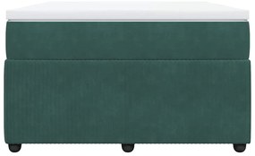 vidaXL Κρεβάτι Boxspring με Στρώμα Σκούρο Πράσινο 120x190εκ. Βελούδινο