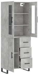 vidaXL Ντουλάπι Γκρι Σκυροδέματος 69,5x34x180 εκ. Επεξεργασμένο Ξύλο