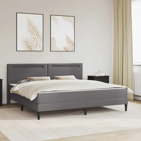 vidaXL Σκελετός κρεβατιού με στρώμα Γκρι 180 x 200 cm Τεχνητό Δέρμα