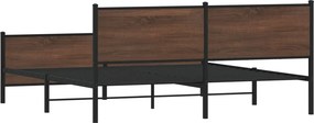 vidaXL Σκελετός Κρεβ. Χωρίς Στρώμα Καφέ Δρυς 183x213 εκ. Μεταλλικό