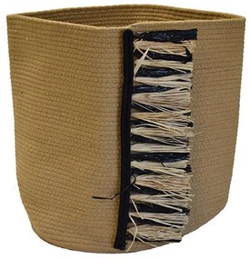 Καλάθι Με Κρόσια 00.06.67604 43x46cm Black-Natural Cotton,Wicker