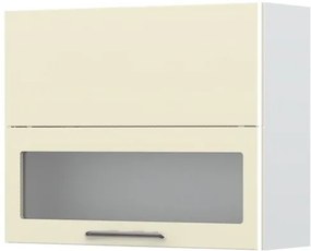 Ντουλάπι κρεμαστό Modena V7-90-1K1SP με βιτρίνα-Λευκό - Μπεζ - 90.00Χ32.00Χ72.00cm