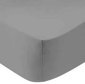 Κατωσέντονο Cotton Feelings με λάστιχο 107 Dark Grey Διπλό (160x200+30)
