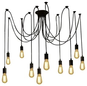 Φωτιστικό οροφής πολύφωτο Merdine μαύρο μέταλλο-γυαλί