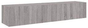 vidaXL Έπιπλα Τοίχου Τηλ. με LED 2 Τεμ. Γκρι Sonoma 80x35x31 εκ.