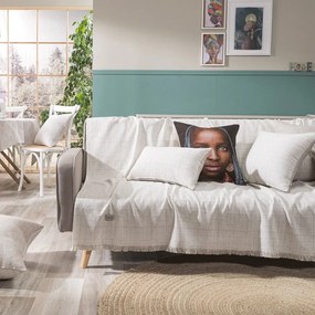 Ριχτάρι Noto 01 Ecru Teoran Three-Seater 180x300cm Cotton-Polyester