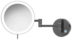 Επιτοίχιος Μεγεθυντικός Καθρέπτης x3 με Διπλό Βραχίονα Led 5 w 220-240V Graphite Dark Sanco Led Cosmetic Mirrors MRLED-701-122
