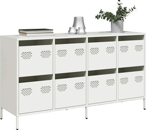 vidaXL Sideboard Λευκό 135x39x73,5 cm Ατσάλι ψυχρής έλασης