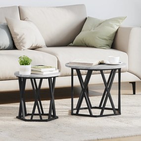vidaXL Σετ με Nesting Τραπεζάκια 2 τμχ Γκρι Σονομά