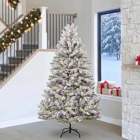 vidaXL Τεχνητό Χριστουγεννιάτικο Δέντρο Πράσινο και Λευκό 240 cm
