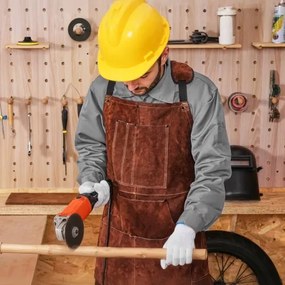 VEVOR Leather Welding Work Apron Heavy Duty Cowhide Heat Resistant Welding Apron