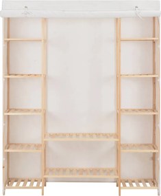vidaXL Ντουλάπα Λευκή 135 x 40 x 170 εκ. Υφασμάτινη