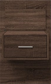 vidaXL Κομοδίνο Επιτοίχιο με Φώτα LED Καφέ Δρυς