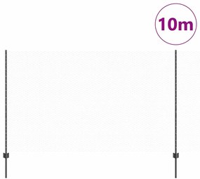 vidaXL Φράχτης με Στήλες. Γκρι 1.4 x 10 m Ατσάλι