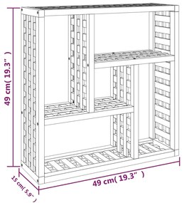 vidaXL Ράφι Τοίχου 49 x 15 x 49 εκ. από Μασίφ Ξύλο Καρυδιάς
