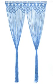 vidaXL Κουρτίνα Μακραμέ Μπλε 140 x 240 εκ. Βαμβακερή