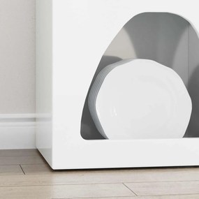 VidaXL Πλαϊνό γραφείο ELST Υψηλής γυαλάδας λευκό 40 x 35 x 100.5 εκ