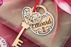 Intra απο ξύλο plywood 3mm-4mm πάχος – Valentine Tag Κλείδωμα και κλειδί κοπής με λέιζερ Δίασταση  20x20 cm INTRAFABR-110669264