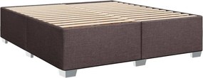 vidaXL Κρεβάτι Boxspring με Στρώμα Σκούρο Καφέ 200x200 εκ. Υφασμάτινο