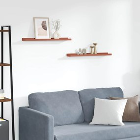 vidaXL Ράφι Τοίχου 2 pcs Κόκκινο 60 x 9 x 3 cm Επεξεργασμένο ξύλο