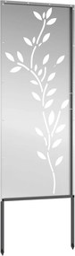 vidaXL Οθόνη Ιδιωτικότητας Κήπου Floral Ασημί 50 x 140 εκ