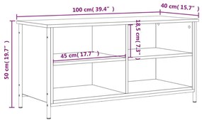 Έπιπλο Τηλεόρασης Γκρι Sonoma 100x40x50 εκ. από Επεξεργ. Ξύλο - Γκρι