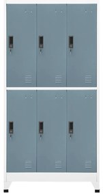 vidaXL Φοριαμός Ανοιχτό Γκρι &amp; Σκούρο Γκρι 90 x 45 x 180 εκ. Ατσάλινος