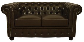ΚΑΝΑΠΕΣ 2ΘΕΣΙΟΣ T.CHESTERFIELD HM3010.01 ΤΕΧΝΟΔΕΡΜΑ ΣΚΟΥΡΟ ΚΑΦΕ 155x90x73 εκ. - 0513058 - HM3010.01