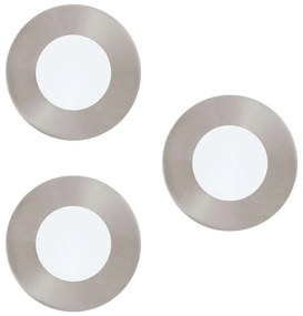 Φωτιστικό Σποτ Χωνευτό Led Σετ 3τμχ 32882 Silver Fueva-C Egloo Round Metal, Plastic