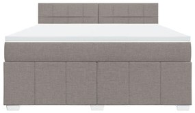 Κρεβάτι Boxspring με Στρώμα Taupe 180x200 εκ. Υφασμάτινο - Μπεζ-Γκρι