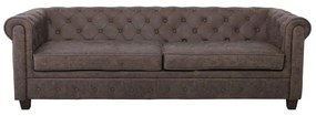 CHESTERFIELD Newport Kαναπές 3Θέσιος Σαλονιού - Καθιστικού, Ύφασμα Antique Look Καφέ 219x82x73cm Ε9420,33