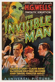 Αναπαραγωγή The Invisible Man (Vintage Cinema / Retro Movie Theatre Poster / Horror & Sci-Fi), (26.7 x 40 cm)