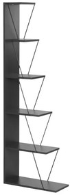 Βιβλιοθήκη mini Tars pakoworld ανθρακί-μαύρο 50x22x150εκ