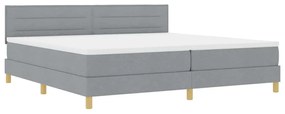 vidaXL Κρεβάτι box spring με στρώμα Ανοιχτό γκρι 200 x 200 cm ύφασμα