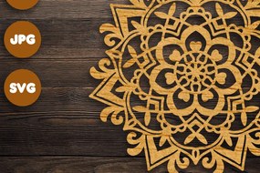Σετ των 2 Intra απο ξύλο plywood 3mm-4mm πάχος 3D Mandala για Cricut Δίασταση 30x30 cm INTRAFABR-71433859