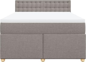 vidaXL Κρεβάτι Boxspring με Στρώμα Taupe 160x200 εκ. Υφασμάτινο