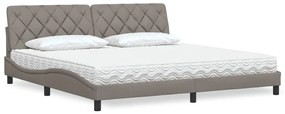 vidaXL Κρεβάτι με Στρώμα Taupe 200x200 εκ. Υφασμάτινο