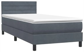 BOX SPRING ΚΡΕΒΑΤΙ ΜΕ ΣΤΡΩΜΑ ΣΚΟΥΡΟ ΓΚΡΙ 100X220 ΕΚ. ΒΕΛΟΥΔΙΝΟ 3316342