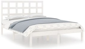 vidaXL Πλαίσιο Κρεβατιού Λευκό 120x190 εκ. Μασίφ Ξύλο Small Double