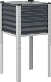 vidaXL Γλάστρα Κήπου Ανθρακί 45x45x88 εκ. Ατσάλινη
