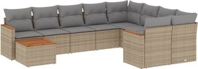 vidaXL Patio Sofa Set 9,0-θέσια Μικτό μπεζ