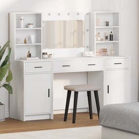 vidaXL σετ βελτίωσης ντυσίματος 3 τεμαχίων  Λευκό Επεξεργασμένου ξύλου
