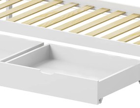 Παιδικό κρεβάτι Mellin τ.Montessori με 2 συρτάρια pakoworld ξύλο πεύκου σε λευκή απόχρωση 90x190εκ