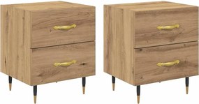 vidaXL Κομοδίνο 2 τμχ. Artisan Oak 40 x 35 x 47,5 εκ