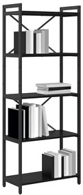 vidaXL Βιβλιοθήκη Μαύρη δρυς 60 x 30 x 153 εκ Επεξεργασμένο ξύλο