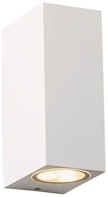 Φωτιστικό Τοίχου - Απλίκα LG2204GU10W 6,8x15cm 2xGU10 35W IP65 White Aca Αλουμίνιο,Γυαλί