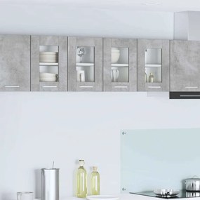vidaXL Κρεμαστό ντουλάπι 2 pcs Σκυρόδεμα Γκρι Επεξεργασμένο Ξύλο
