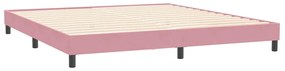Box Spring κρεβάτι με στρώματα ροζ 180x210 cm Βελούδινο - Ροζ