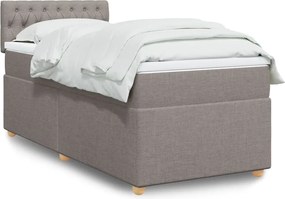 vidaXL Κρεβάτι Boxspring με Στρώμα Taupe 90x200 εκ. Υφασμάτινο