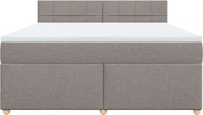 vidaXL Κρεβάτι Boxspring με Στρώμα Taupe 180x200 εκ. Υφασμάτινο